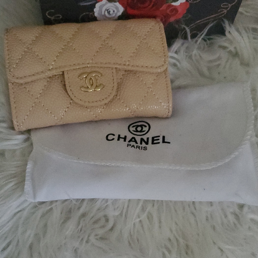 Chanel Tan Quilted Wallet